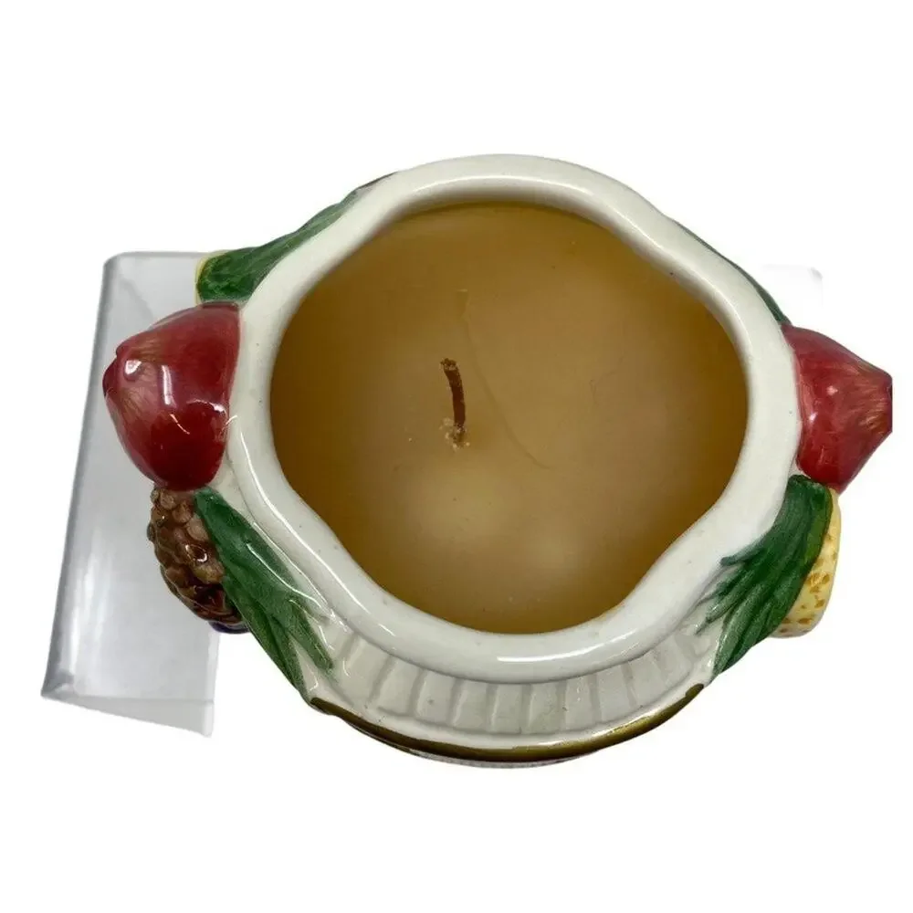 Vintage Fitz & Floyd‎ Fruit and Pinecone 3″ Candle Ceramic